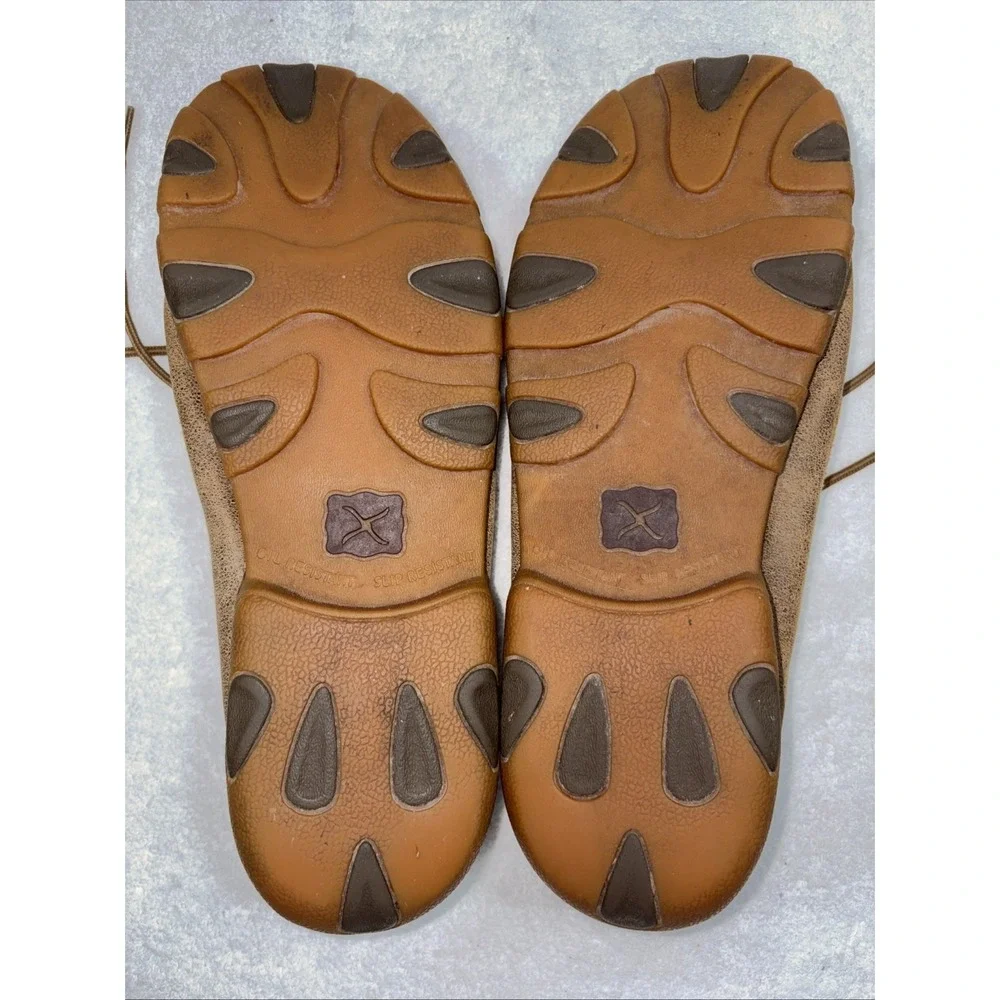 Twisted X Bomber Brown Leather Driving Mocs Boat Shoes Men's 10.5W Wide